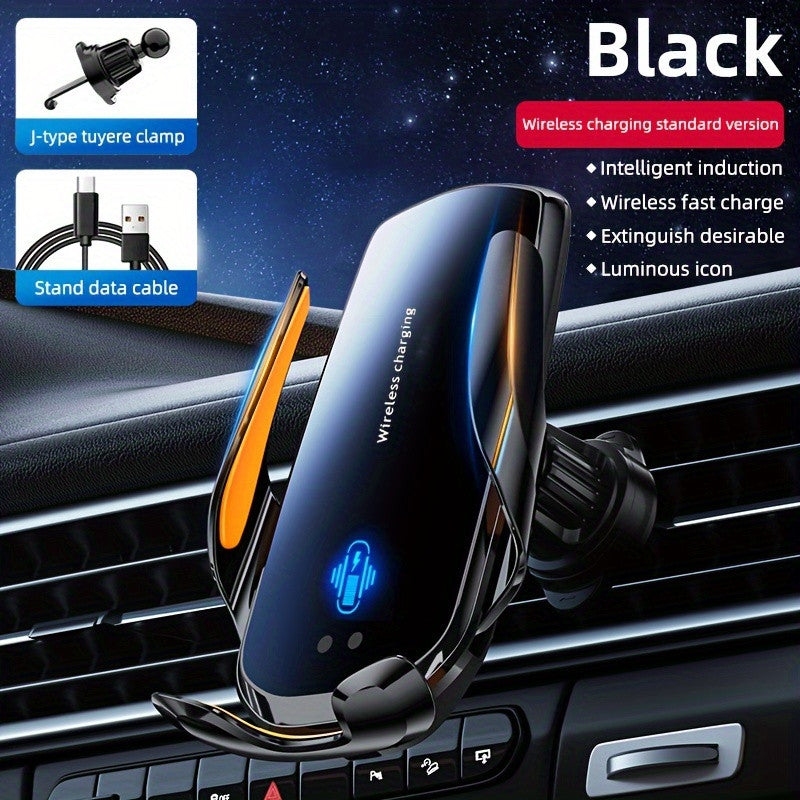 Auto-laadhouder in zwart met meegeleverde clip en USB-kabel