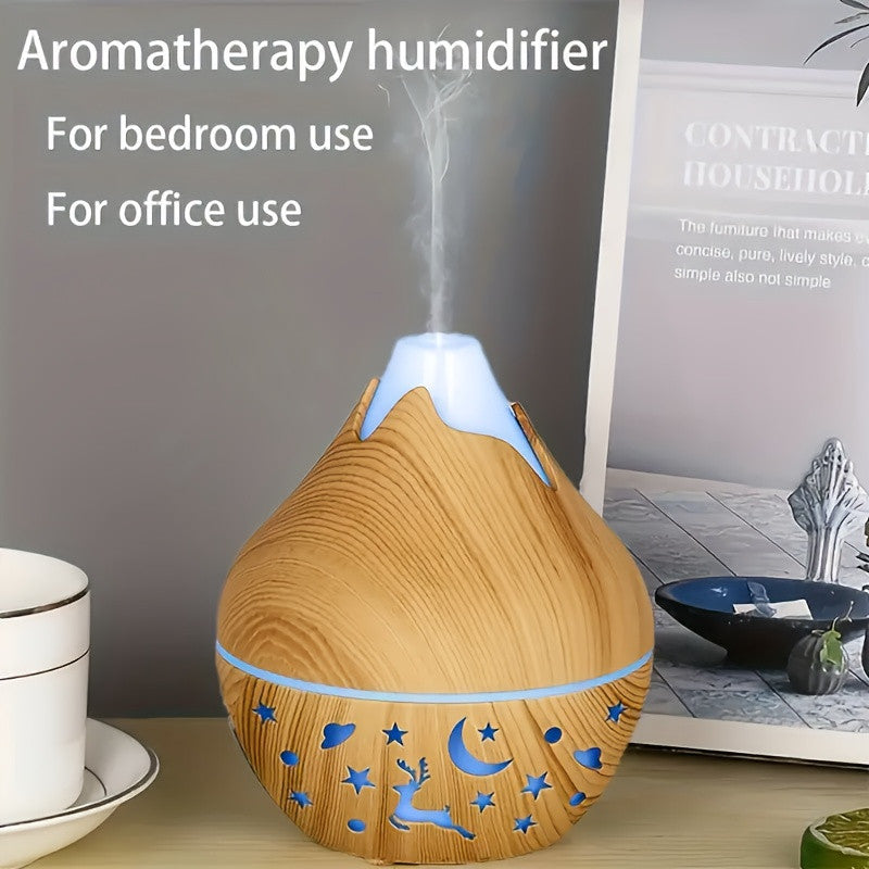 Aroma diffuser in lichte houtlook, geschikt voor slaapkamer en kantoor