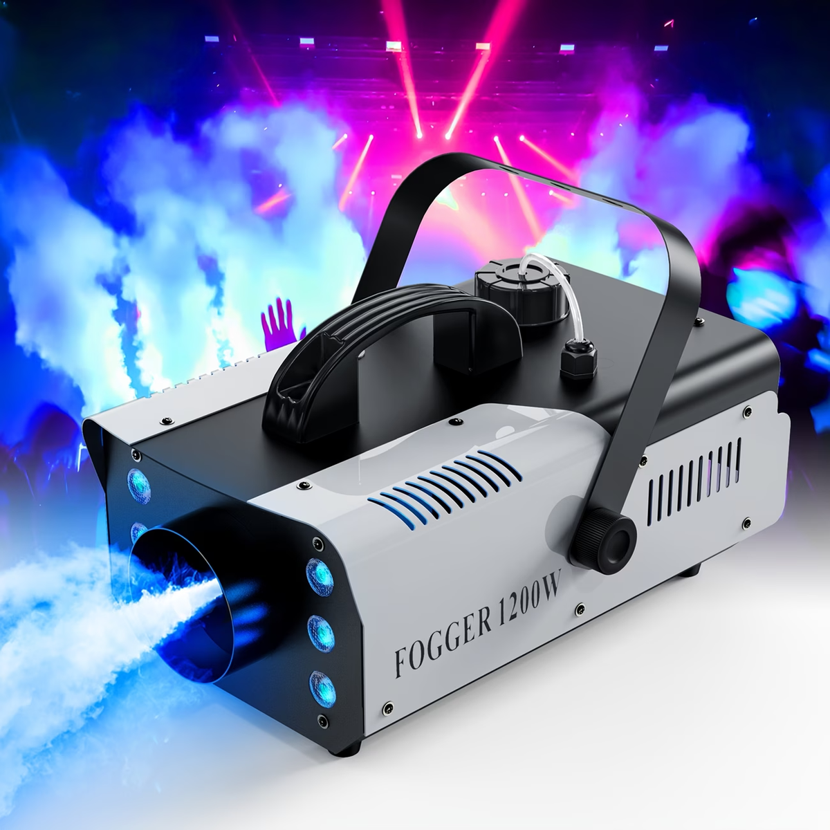 LED rookmachine 1200W met blauwe podiumrook
